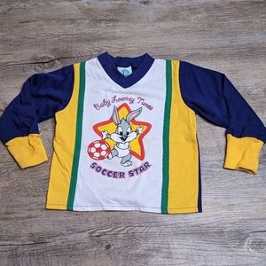 Vintage baby Looney Tunes soccer star shirt long sleeve 18 - 24 months